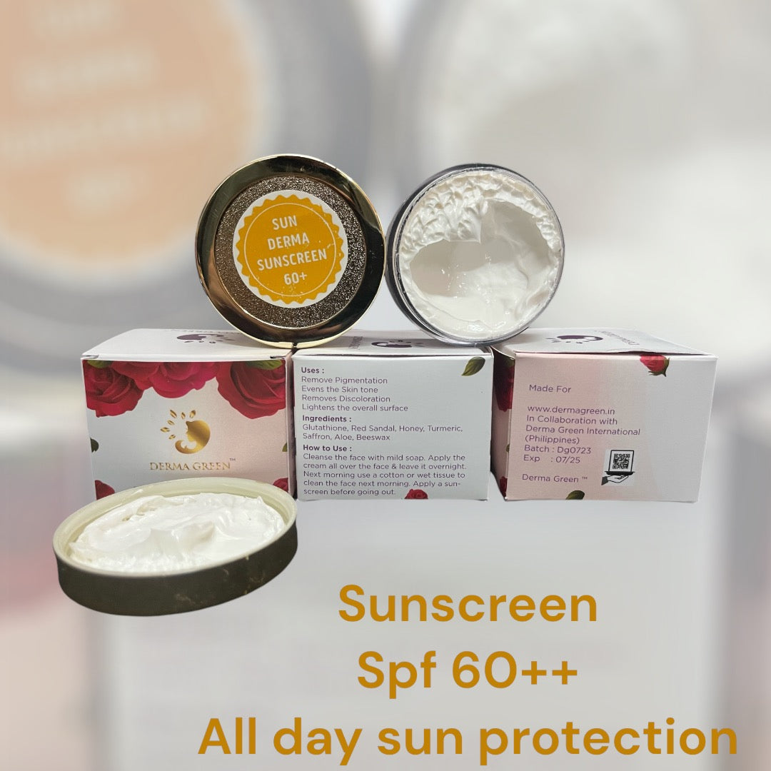 Sun Derma Sunscreen SPF 60++ - (Advanced protective shield cream which protects your skin from harmful UV rays and blue rays)