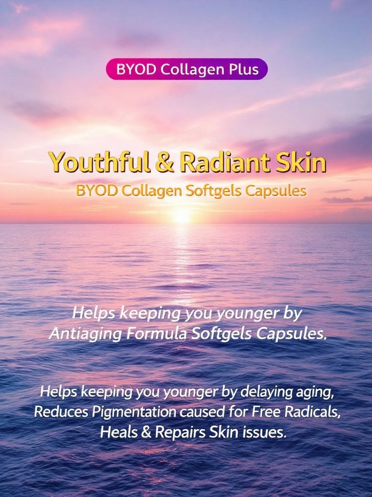 BYOD Collagen Plus capsules(60 capsules)- Best collagen capsules for skin whitening and brighter and smoother skin.