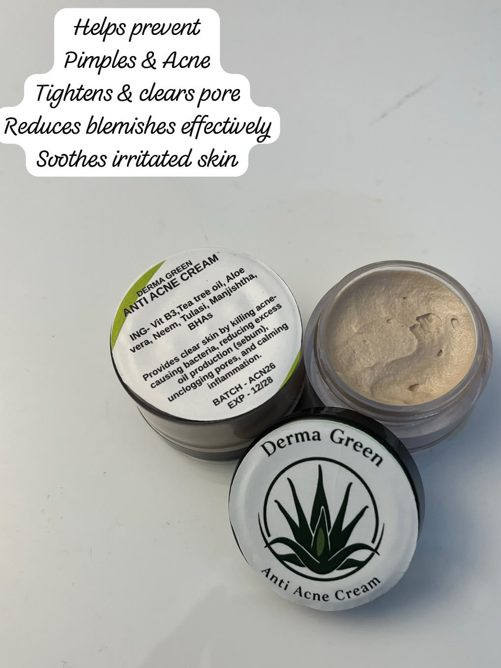 Derma green anti acne cream - 15g