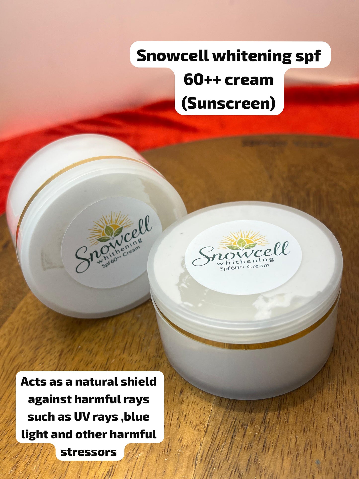 Snowcell whitening spf 60++ cream - Advanced sunscreen that protects the skin from UV rays and harmful blue light and other environmental stressors
