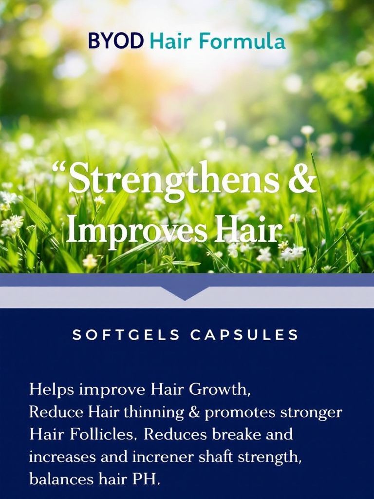 BYOD Hair Formula Capsules(60 capsules) - Makes the roots stronger and gives smooth and shiny hair