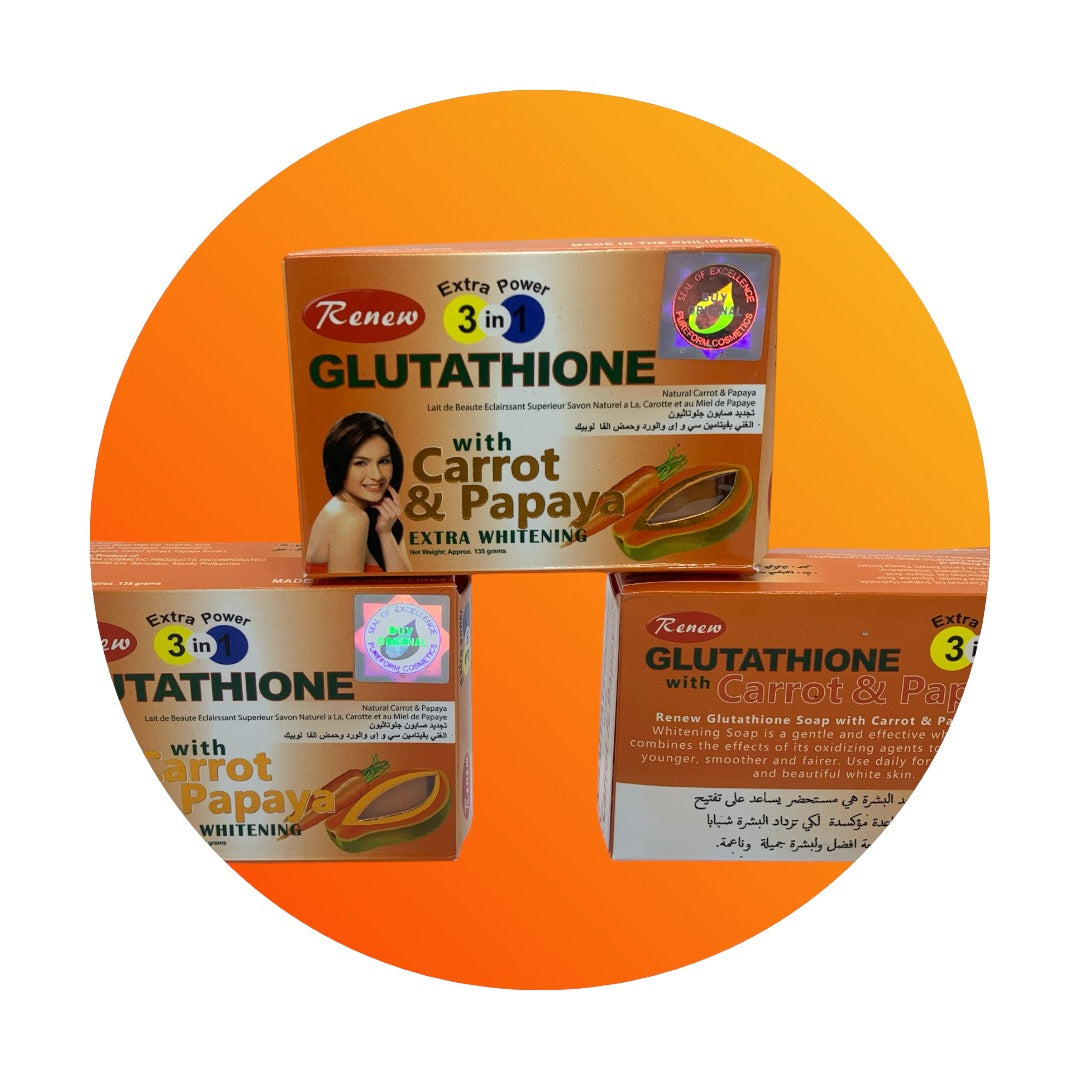 Glutathione (carrot & papaya) soap - (Advanced Foaming cleanser)
